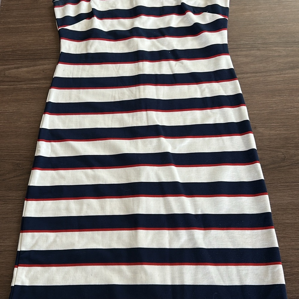 Banana Republic Navy and White Striped Dress